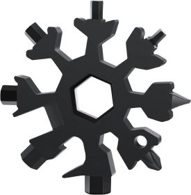 2 pack Desuccus 18-in-1 Snowflake Multi Tool; Bottle Opener/Flat Phillips Screwdriver Kit/Wrench; Stocking Stuffers for Men(Standard-Stainless St (Color: Black)