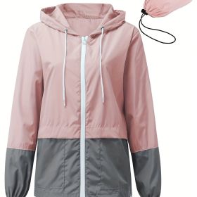 Women's Outwear Women Rain Coats Lightweight Waterproof Outdoor Rain Jacket (Color: pink, size: XXL(14))