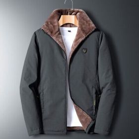Aulemen Men Winter Jacket Windproof Warm Coat Men's Casual Men Autumn Brand Outwear New Fashion Outdoor Thick Fleece Jacket Man (Color: Gray, size: Asian Size)